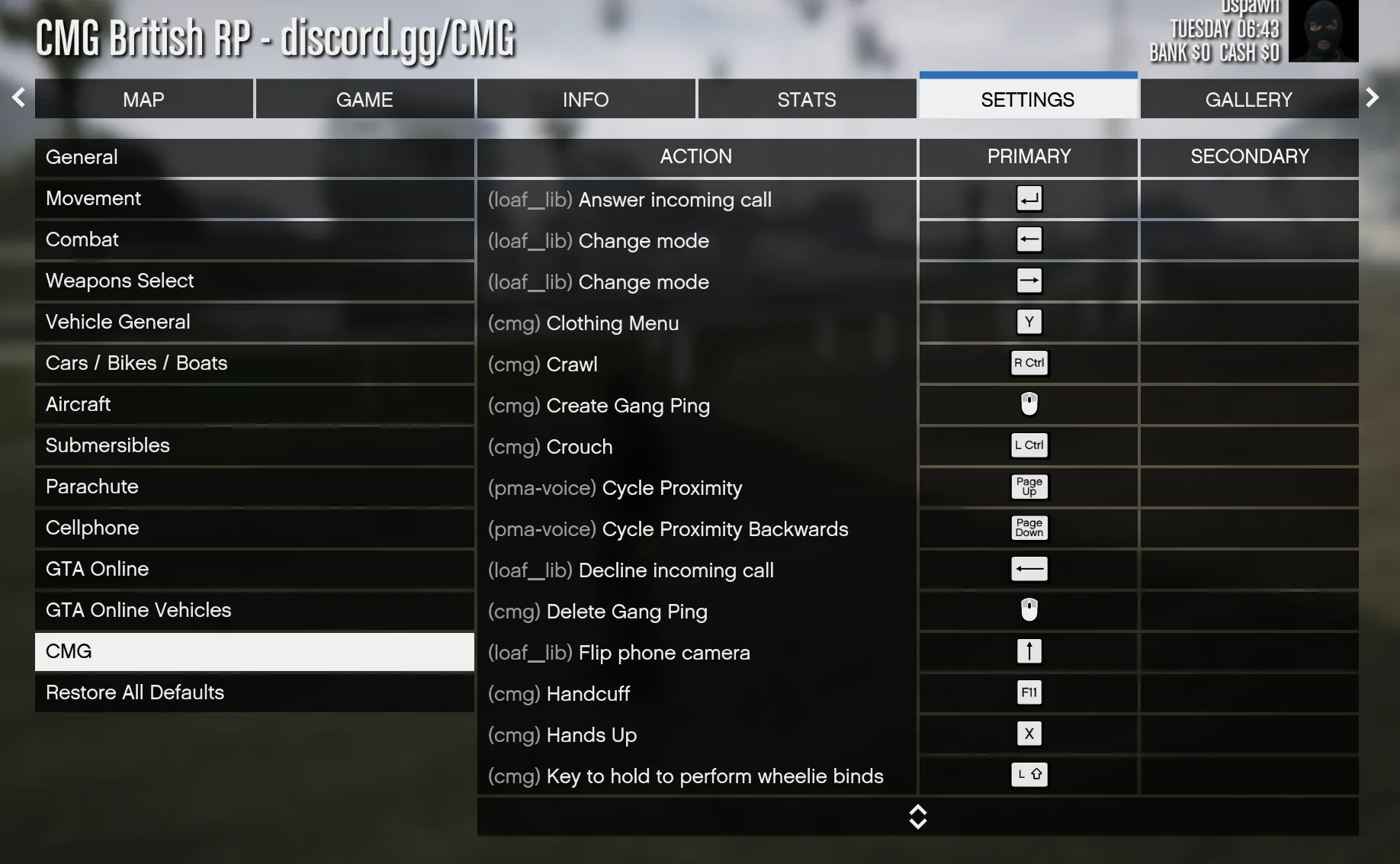 You can rebind/edit to any key